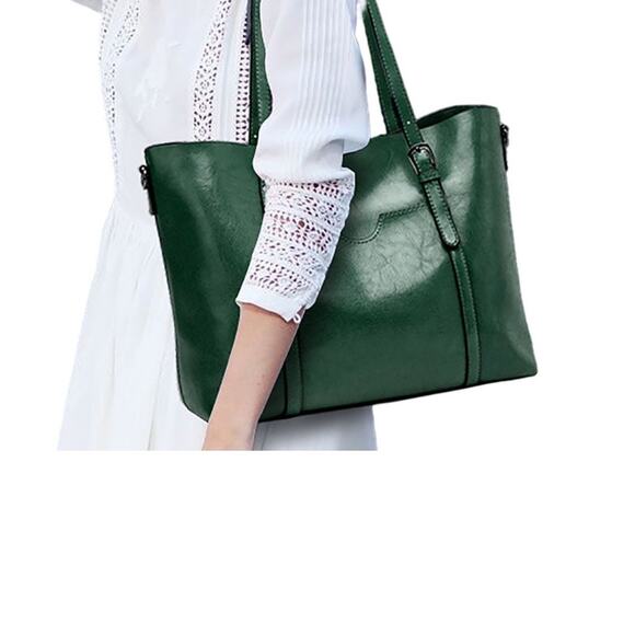 Green Multi-strap Faux Leather Bag - Picture 3 of 12